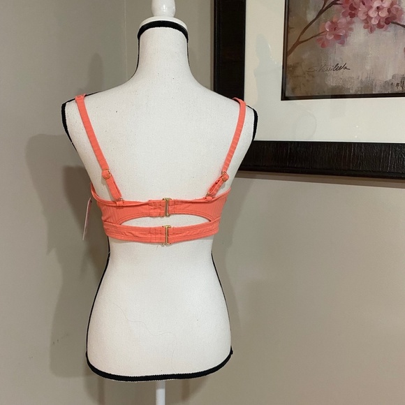 *TIME AND TRU* Coral Women's Peek-a-Boo Swim Top NWT - Picture 5 of 8